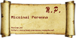 Micsinai Perenna névjegykártya